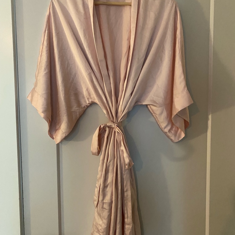 Elegant Pink Satin Robe